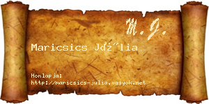 Maricsics Júlia névjegykártya